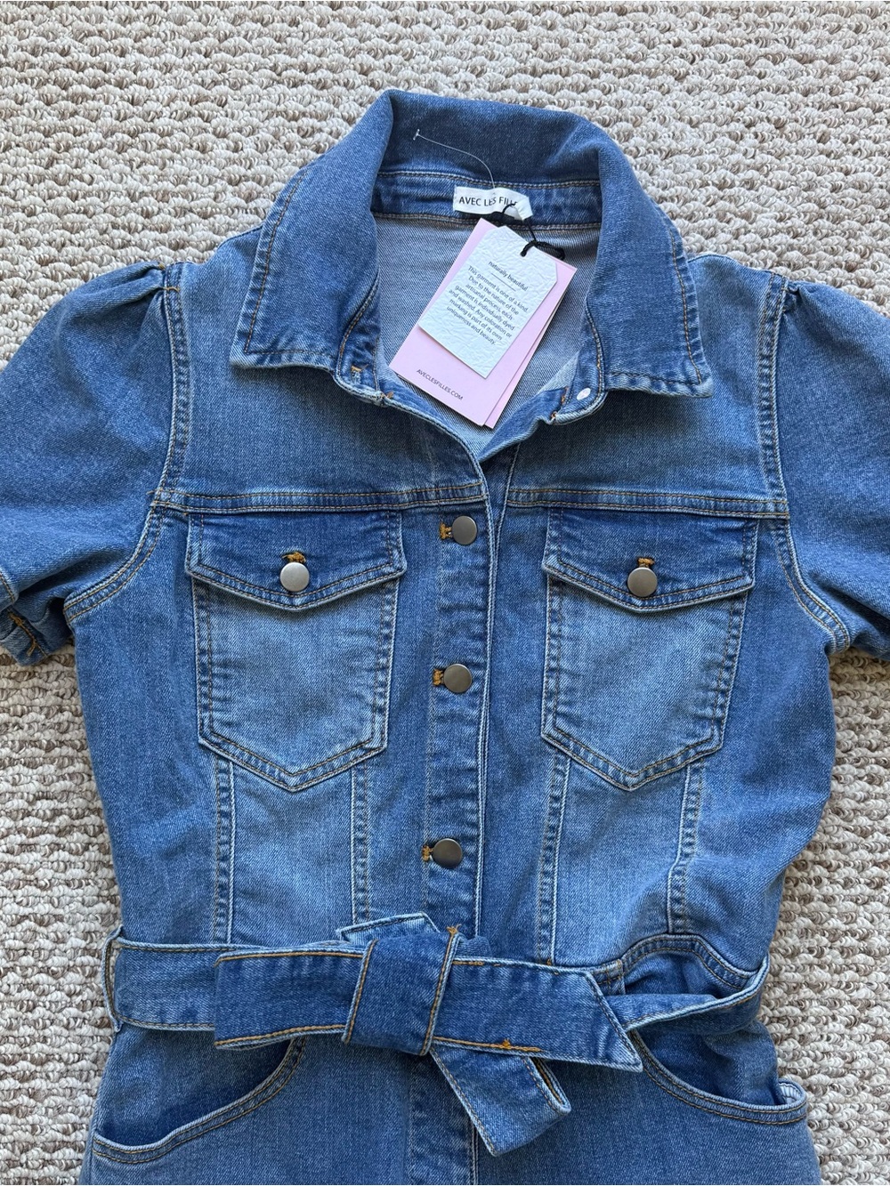 NWT Avec Les Filles Denim Jumpsuit - Picture 2 of 6